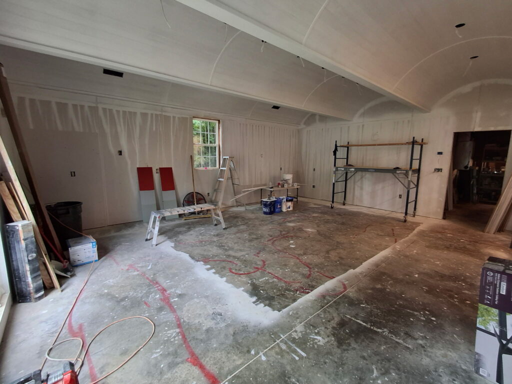 Barreled Ceiling Installation in Greenville — ADU renovation