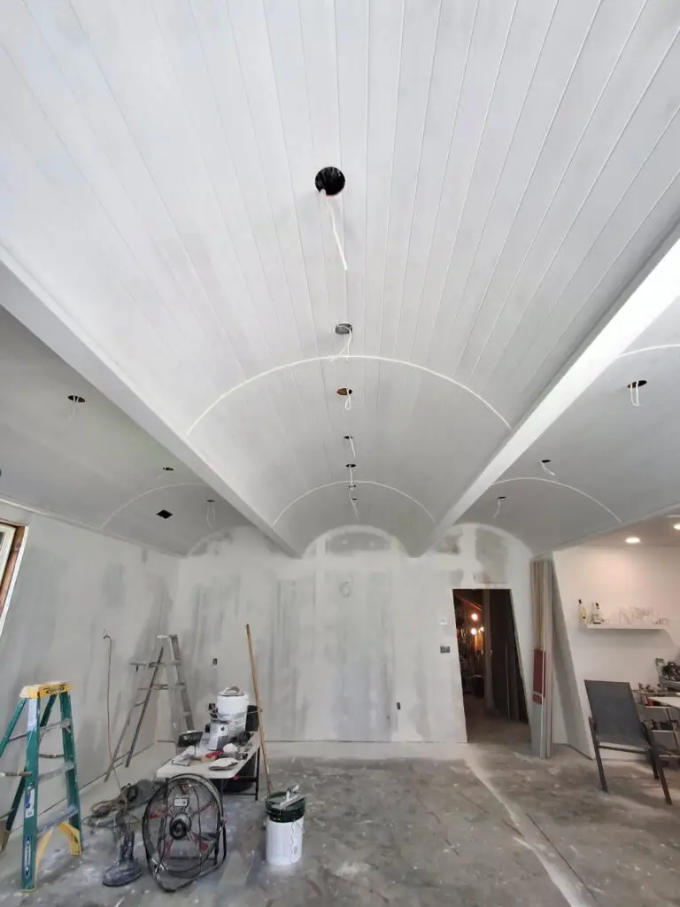 Barreled Ceiling Installation in Greenville — custom installations