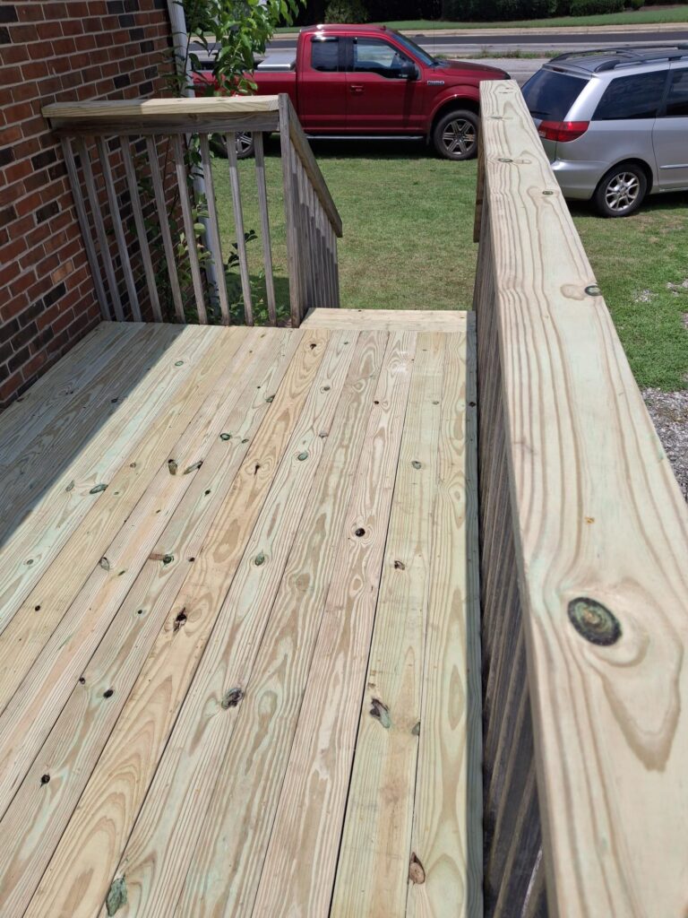 Deck Board Replacement in Greenville — deck top rail replacement