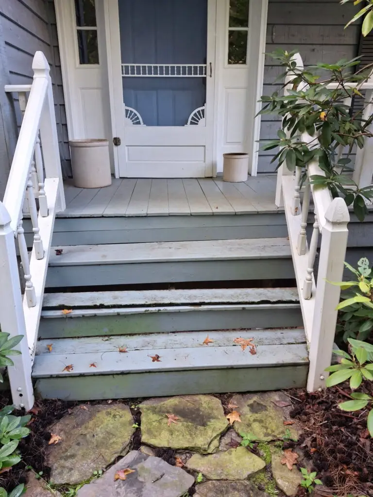 Porch Step Repair in Greenville — board replacement