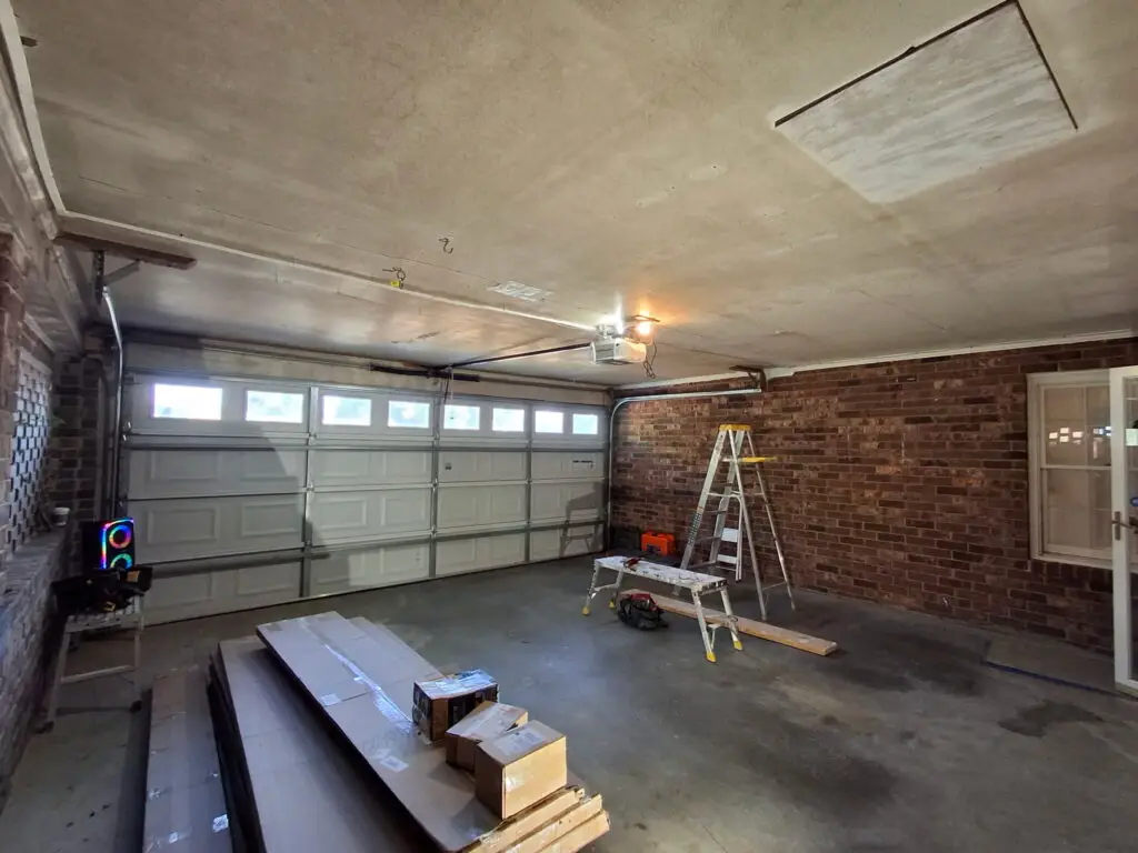 Garage Floor Painting & Ceiling Panel Installation in Greenville — garage painting