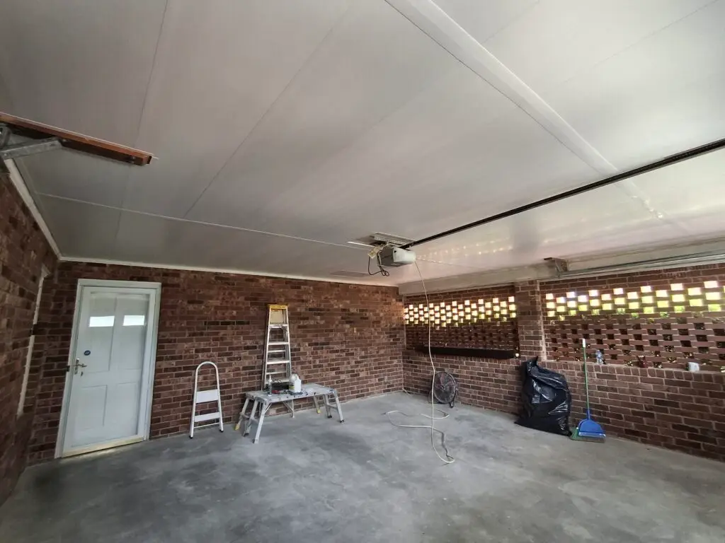 Garage Floor Painting & Ceiling Panel Installation in Greenville — greenville county