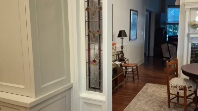 After stained glass window install